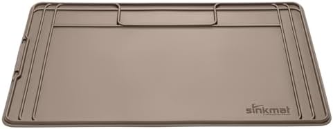 Sink Mat - Waterproof Under Sink Liner Mat for Kitchen Bathroom – 46” x 22” Inches - Durable, Flexible Tray – Home Undersink Organizer Must Haves, Tan, Made from Plastic