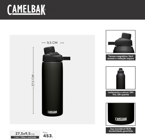CamelBak Chute Mag Vacuum Insulated Stainless Steel Water Bottle, Magnetic Leak‑Resistant Cap for Everyday Hydration