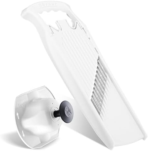 Börner by Reston Lloyd Wave-Waffle Power Line • Crinkle Cut/Spirelli Vegetable Slicer & Food Safety Holder • Slicer for Wave Waffle Cut Style • Multiple Thickness Options • Made in Germany, White by B%C3%B6rner