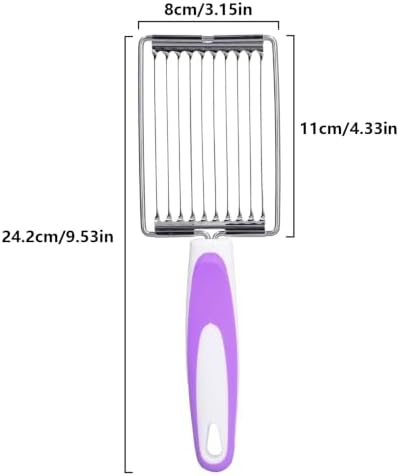 Luncheon Meat Slicer with 10Pcs Blades, Stainless Steel Luncheon Meat Cutter with Non Slip Handle, Purple Luncheon Meat Slicing Tool for Tomatoes, Fruits, Cheese, Boiled Egg - Image 2
