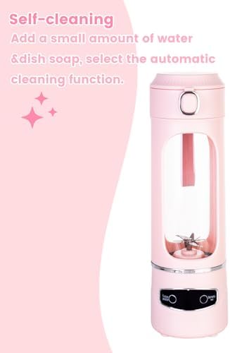 Personal Portable Blender - Smoothies & Shakes - 20Oz/600ml Large Capacity High Power Cordless Blender (Pink) - Image 6