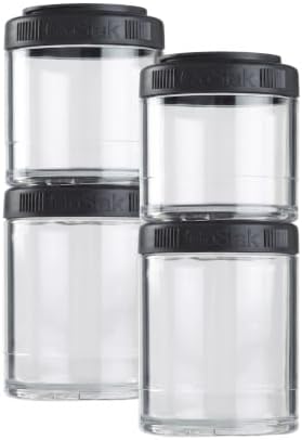 BlenderBottle GoStak, 150cc, 2-Pack | Twist n' Lock | Storage Jars | Black by BlenderBottle