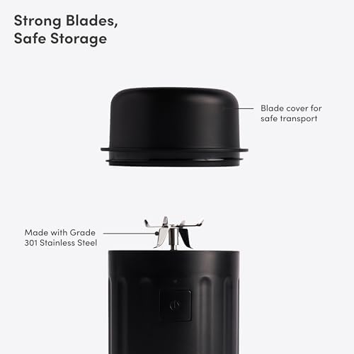 Beast GO Cordless, Premium Portable Blender for Shakes & Smoothies, 22oz Blending Vessel, Blends Ice & Frozen Fruit, Rechargeable USB-C Battery, Drinking Lid and Straw System (Carbon Black) - Image 3