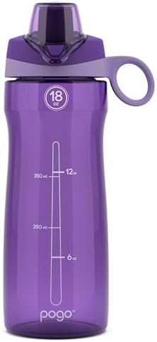 Pogo BPA-Free Plastic Water Bottle with Chug Lid, 18 Oz, Purple by Pogo