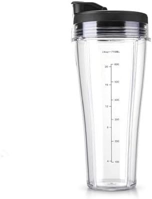 Blender Replacement Parts， Compatible for Ninja， SS101, 24 Oz.Slim Single-Serve Cups Kit with to-Go Lids, Fits SS100, SS101, SS300, SS400(1PC 24OZ Cup and Lid) by Unknown