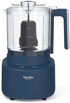 Martha Stewart 3 Cup Electric Vegetable Chopper, Mini Food Processor, Navy by MarthaStewart