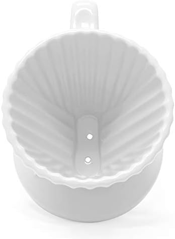 "Lotus ceramic pour over coffee dripper, 8 ounces (White)