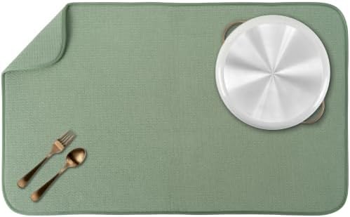 Dish Drying Mat, 18" x 30", Jumbo, Sage Green
