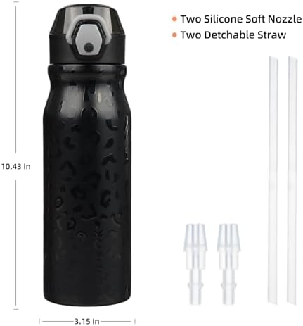 BJPKPK 25 oz Insulated Water Bottle, Straw, Handle, Stainless Steel Flask - Image 4
