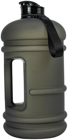 1 Gallon Water Bottle - 128 oz With Flip Lid, Measurements Marked, Leak Proof BPA Free Jug for Gym, Sports - Matte Black