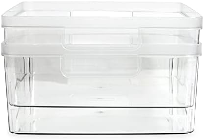 2-Pack Large Clear Storage Bins (11.5” L x 14” W x 5.5” H)