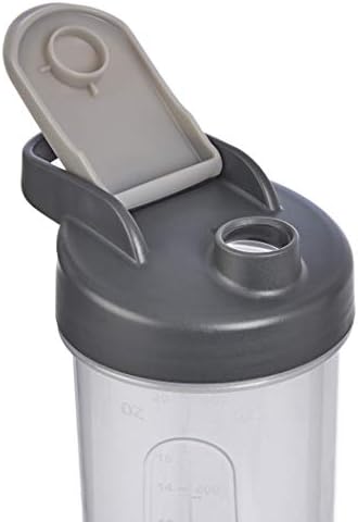 Amazon Basics Protein Shaker Bottle with Mixer Ball, Dishwasher Safe, 20 oz, Gray, 2-Pack - Image 4