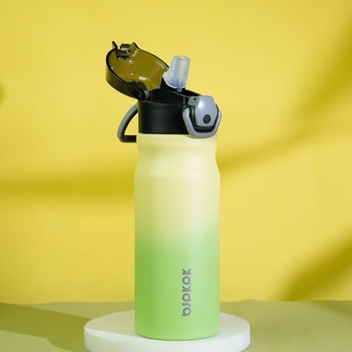 BJPKPK 18 oz Water Bottle with Straw & Handle, Insulated Stainless Flask - Image 6