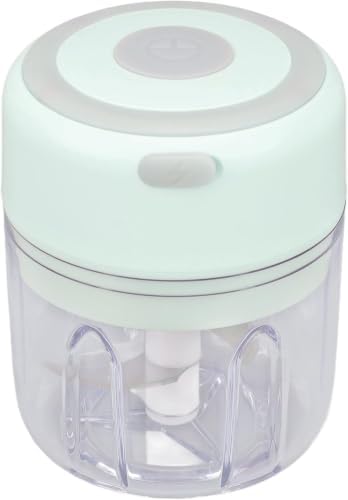 250ml Electric Mini Garlic Chopper, 304 Stainless Steel Food Processor, Powerful Large Capacity Motor For Fast Chopping, Grinding & Pureeing Green by Unknown