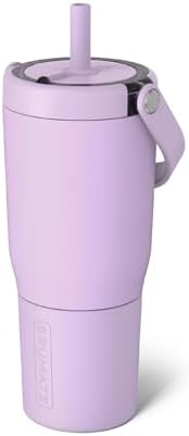 BrüMate Resa 25oz 100% Leakproof Travel Tumbler with Handle & Straw | Flexible SoftSip Straw | Silicone Sleeve for Durability | Stainless Steel | Cup Holder & Travel Friendly Water Bottle | (Lavender) by Br%C3%BCMate