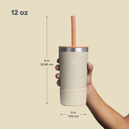 Hydro Flask Kids 12 Oz Tumbler with Lid and Straw for School - Insulated Stainless Steel in Seaspray Blue