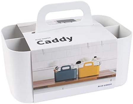 Stackable Organizer Caddy, Rectangle, White, Made in Korea