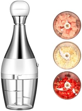 Garlic Nut Onion Kitchen Chopper Dicer, Onion Slicer, Garlic Hand Chopper Mini Stainless Steel, Pecan Chopper, Nut Chopper Manual Glass Jar (1) by Unknown
