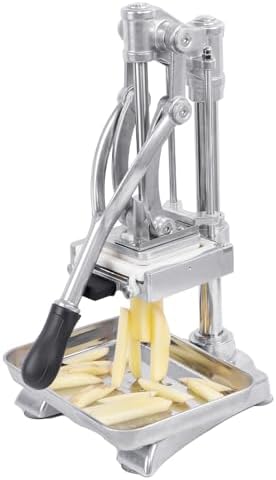 Multifunctional 4in1 Manual Vegetable slicer Citrus Squeezer Juicer Machine AIO Stainless Steel French Fry Cutter Potato Slicer (Sliver, Squeezer & 1/2 3/8 1/4 Blade)