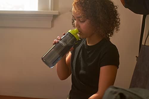 Nalgene 24 oz On The Fly Lock-Top Water Bottle, Charcoal w/Lime (Pack of 6) - Image 4