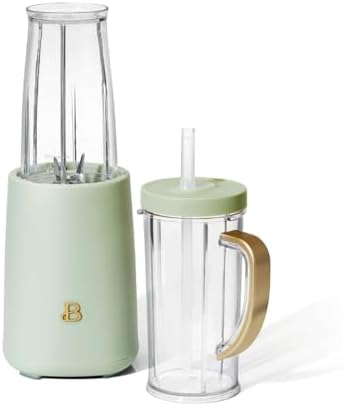 Personal Blender 12-Piece Set, 240W Motor, Emulsifying Stainless Steel Blade System, 16oz Travel Cup with Straw, BPA-Free Dishwasher Safe Jars (Sage Green) - Image 5