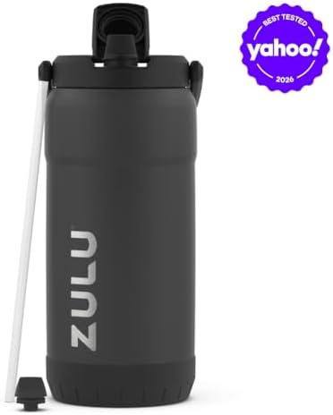 Goals Vacuum Insulated Large Capacity Stainless Steel Water Bottle | Reusable Jug Thermoses with Carry Handle | Leak-Proof Lid | Perfect for Travel, Workout, Gym, Hiking, Camping | 64oz, 101oz