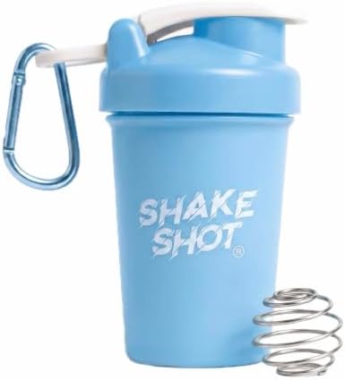 Blue 4oz Mini Shaker Bottle for Creatine, Pre Workout, Matcha by ShakeShot