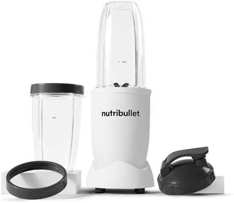 nutribullet Pro Personal Blender, Shakes, Smoothies, Food Prep, and Frozen Blending, 32 Ounce Cup, 24 Ounce Cup, Flip-top Travel Lid, 900 Watt, Matte White, NB9-0901AW by Unknown