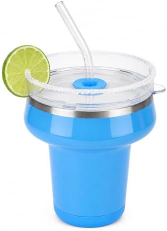 16 oz Ceramic Lined Insulated Margarita Tumbler with Tritan Lid & Straws
