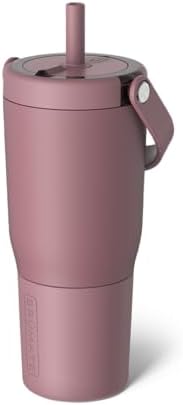 BrüMate Resa 25oz 100% Leakproof Travel Tumbler w/Handle & Straw | Flexible SoftSip Straw | Silicone Sleeve for Durability | Stainless Steel | Cup Holder & Travel Friendly Water Bottle (Rose Taupe) by Br%C3%BCMate