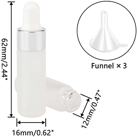 Kesell 5ml Frosted Glass Dropper Bottles for Oil with Silver Caps, 50-Pack - Image 2