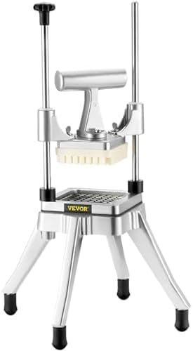 Vevor Commercial Vegetable Fruit Chopper 3/8″ Blade Heavy Duty Professional Food Dicer Kattex French Fry Cutter Onion Slicer Stainless Steel for Tomato Peppers Potato Mushroom, Sliver : Home & Kitchen