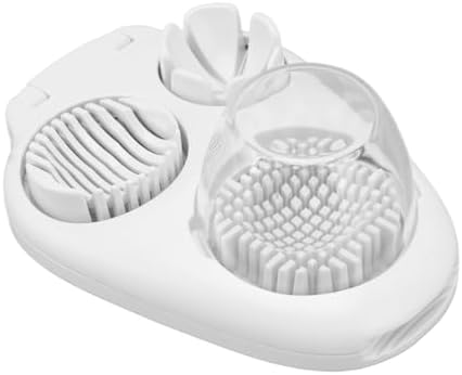 Egg Slicers with 3-Slice Modes Hard-Boiled Egg Cutter – Stainless Steel Blades,ABS Container with Lid for Kitchen,Salad & Sandwich Prep(White) by Unknown