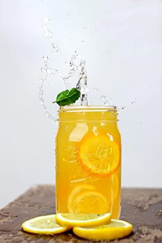 Mason Jar with Lid and Straw, 32oz Wide Mouth Cup Reusable Drinking Glasses Tumbler Smoothie Water Bottles for Iced Coffee Margaritas Ice Cream Juice Cocktail Christmas Gifts