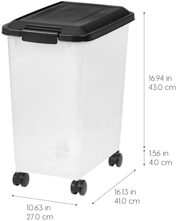 Dog Food Storage Container, 2-Pack, Up to 30 lbs, Black
