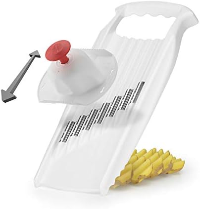 Börner Wave-Waffle XXL PowerLine Crinkle Cut Vegetable Slicer (White) • Wavy Mandoline for Vegetables • Wave/Waffle/Crinkle Cut • Potato Slicer for Lattice Potatoes - Image 4