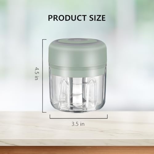 Electric Baby Food Maker & Garlic Chopper, USB Rechargeable Mini Processor, Easy Clean Design, 250ML (Green) - Image 3