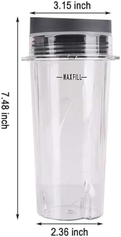 2Pcs 16Oz Measured Compact Single Serve Blender Cups With 4Pcs To-Go Lids Replacement | Compatible With Ninja BL660 BL740 BL770 BL810 QB3000 Blenders - Image 2