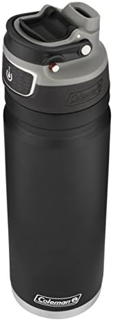 Coleman Autoseal FreeFlow Stainless Steel Water Bottle, Black, 24oz