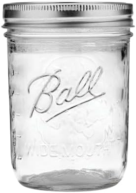 Wide Mouth Glass Mason Jars with Lids and Bands, Used for Canning, Pickling, Juice, Jam, Jelly, Pint Size 16 Ounce (Pack of 3)