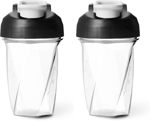 YETI Yonder Helimix Vortex Blender Shaker Bottle Holds up to 20oz | No Blending Ball or Whisk | USA Made | Portable Pre Workout Whey Protein Drink Shaker Cup | Dishwasher Safe, Clear (Pack of 2) by YETI