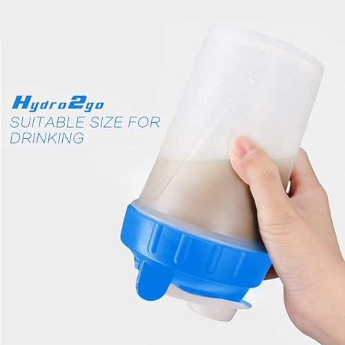 Hydro2Go 16oz Protein Shaker Bottle with Shaker Ball and 2 Storage Jars | BPA-Free Plastic Cup with Clear Measurement Scale | Perfect for Protein Mixes and Pills | Portable Pre-Workout Drink Cup（Blue） - Image 5