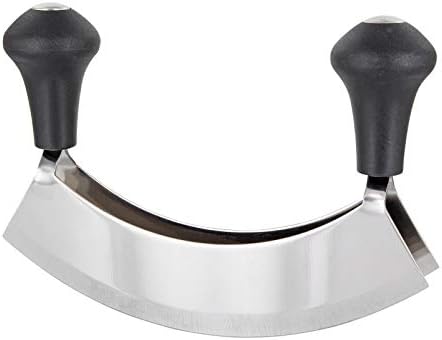 Westmark Germany Stainless Steel Double Blade Mezzaluna Mincing Knife, 7-inch (Black) - Image 3
