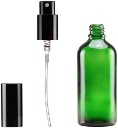 YIZHAO Green Glass Spray Bottles 4oz, with Small Fine Mist Spray, Metal Cap, Refillable for Essential Oil,Travel,Cleaning,Perfume,Aromatherapy,Makeup – 4 Pcs - Image 4