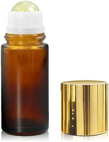 1.7oz Refillable Citrine Crystal Roller Bottles for Oils by Unknown