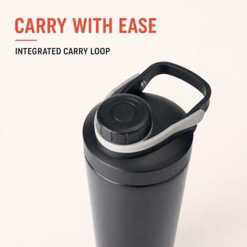 Protein Shaker Bottle 24oz, Insulated, Onyx Silver, Mirror-Finish - Image 5