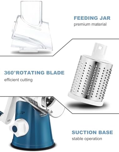 GDL Cheese Grater Hand Crank, Rotary Cheese shredder, Vegetable Slicer - Image 6