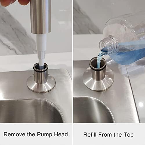 Brass Brushed Nickel Soap Dispenser for Kitchen Sink, Soap Pump
