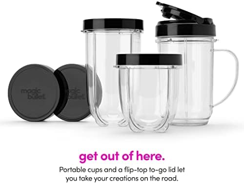 magic bullet Blender, Small, Black, 11 Piece Set, Pack of 2 - Image 4