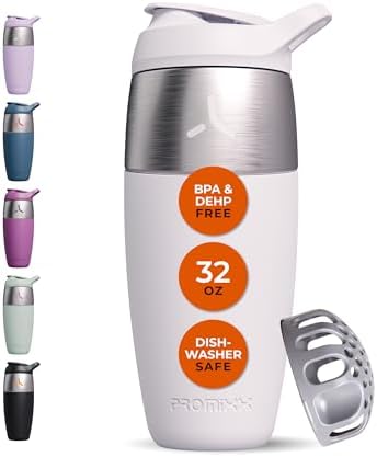 PROMIXX Pursuit Stainless Steel Shaker Bottle 32oz, Ceramic White by PROMIXX